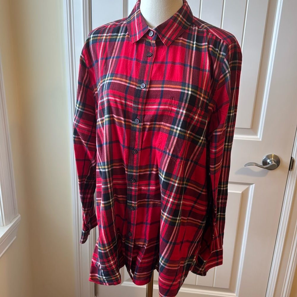 Joules Light Flannel button down size 14